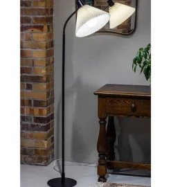 Mira gulvlampe 145 cm - Svart/Offwhite - Svart / Hvit