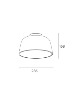 Miso taklampe 28,5 cm - Hvit/Gullfarget