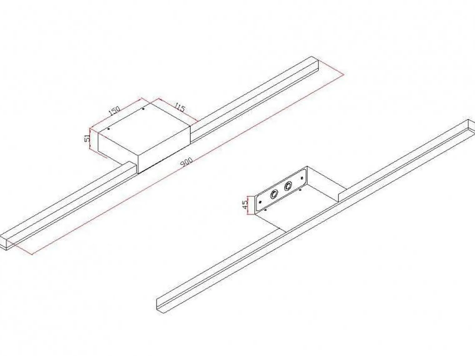 Misty duo 90 LED baderomslampe - Hvit