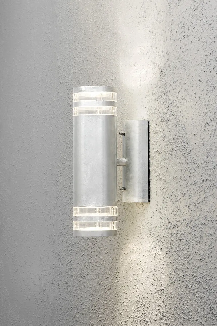 Modena vegglampe II opp/ned - Galvanisert