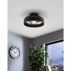 Mogano takplafond 28 cm E27 - Svart