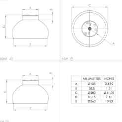 Mogano takplafond 28 cm E27 - Svart
