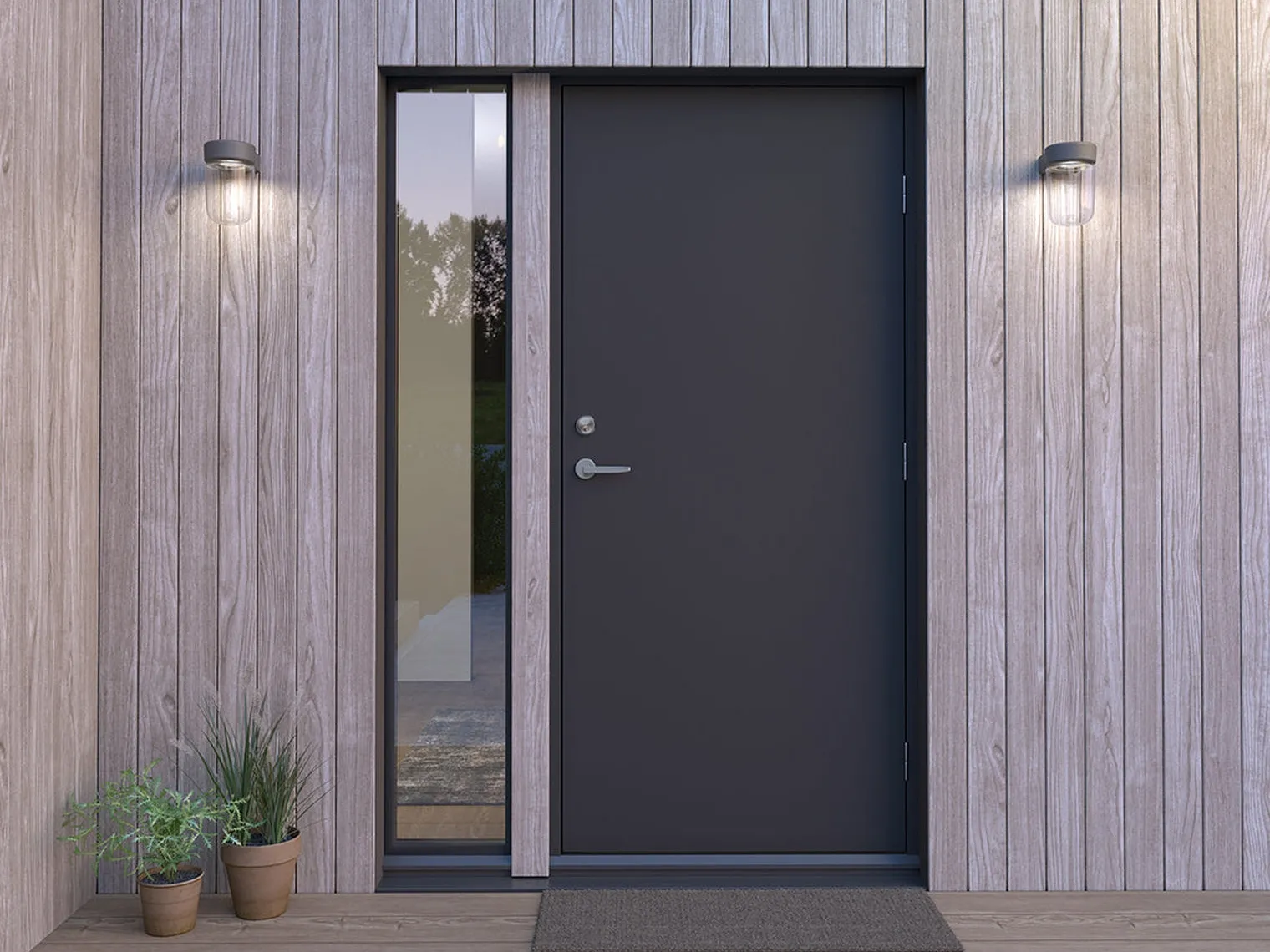 Moon vegglampe utendørs IP44 6W 3000 Kelvin dimbar - Grafitt struktur