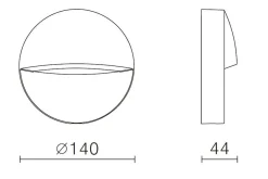 Nerine 140 vegglampe utensdørs 3,2W coloure switch 3000/4000K IP65 - Antrasitt grå