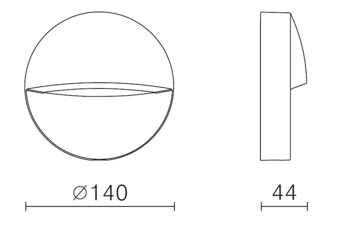 Nerine 140 vegglampe utensdørs 3,2W coloure switch 3000/4000K IP65 - Antrasitt grå