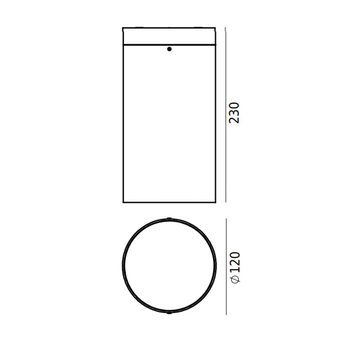 Nidaros 2122 taklampe utendørs 7,8W Dimbar 3000K IP65