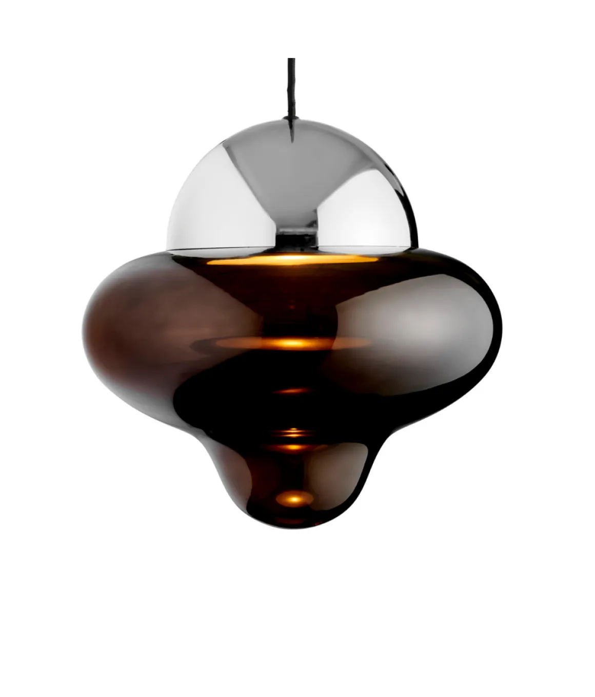 Nutty taklampe XL - Brun/Sølv