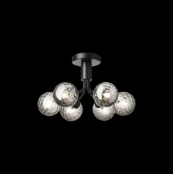 Nuura Apiales 6 taklampe - satengsort / optic røyket glass
