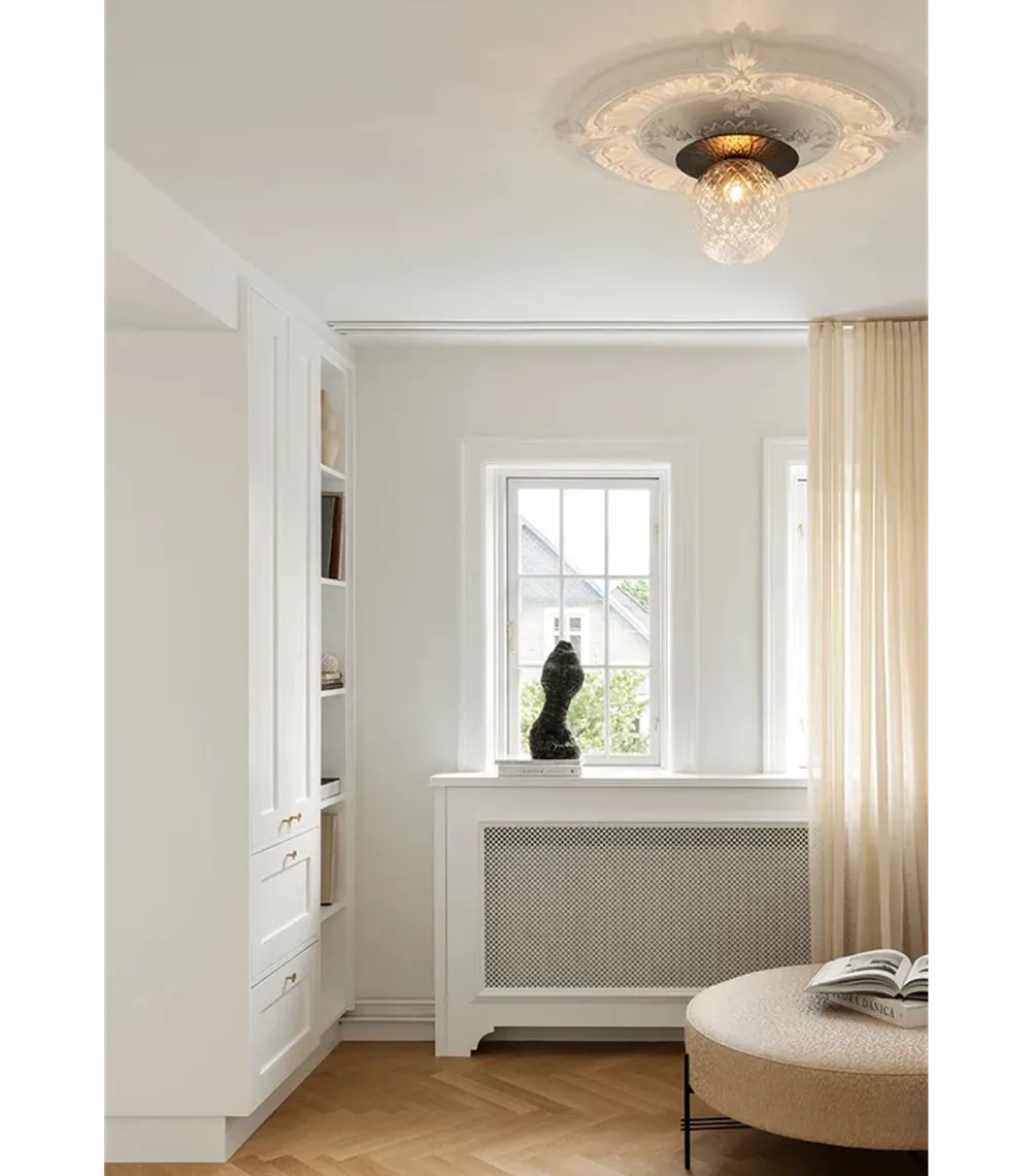 Nuura Liila 1 vegglampe/taklampe - large - svart / optikk