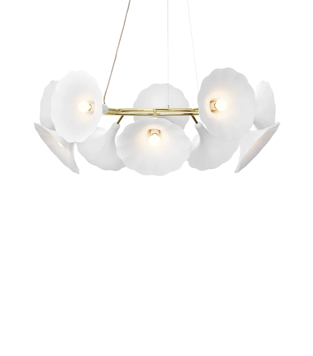 Nuura Petalii 10 taklampe Hvit/messing