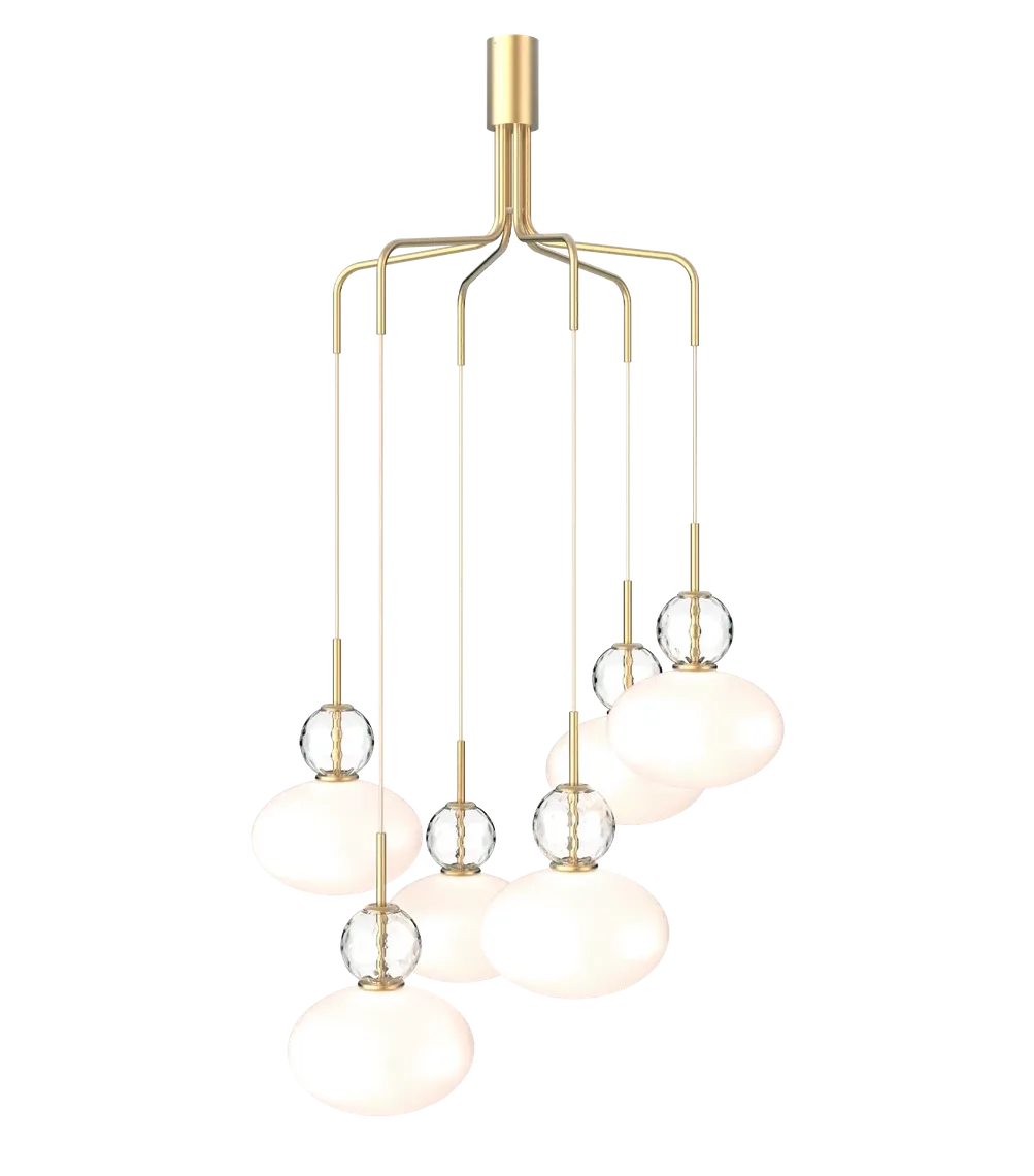 Nuura Rizzatto cluster 6 taklampe Hvit/messing