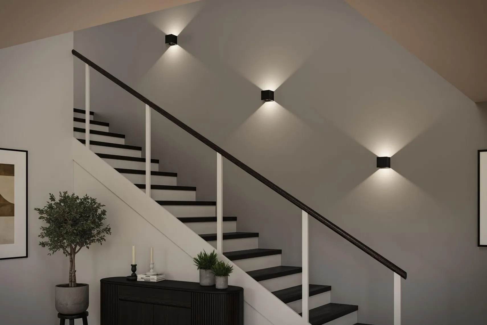 Nyara oppladbar vegglampe opp/ned lys med sensor