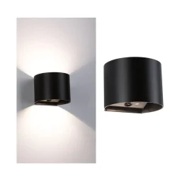 Nyara rund oppladbar vegglampe opp/ned lys med sensor