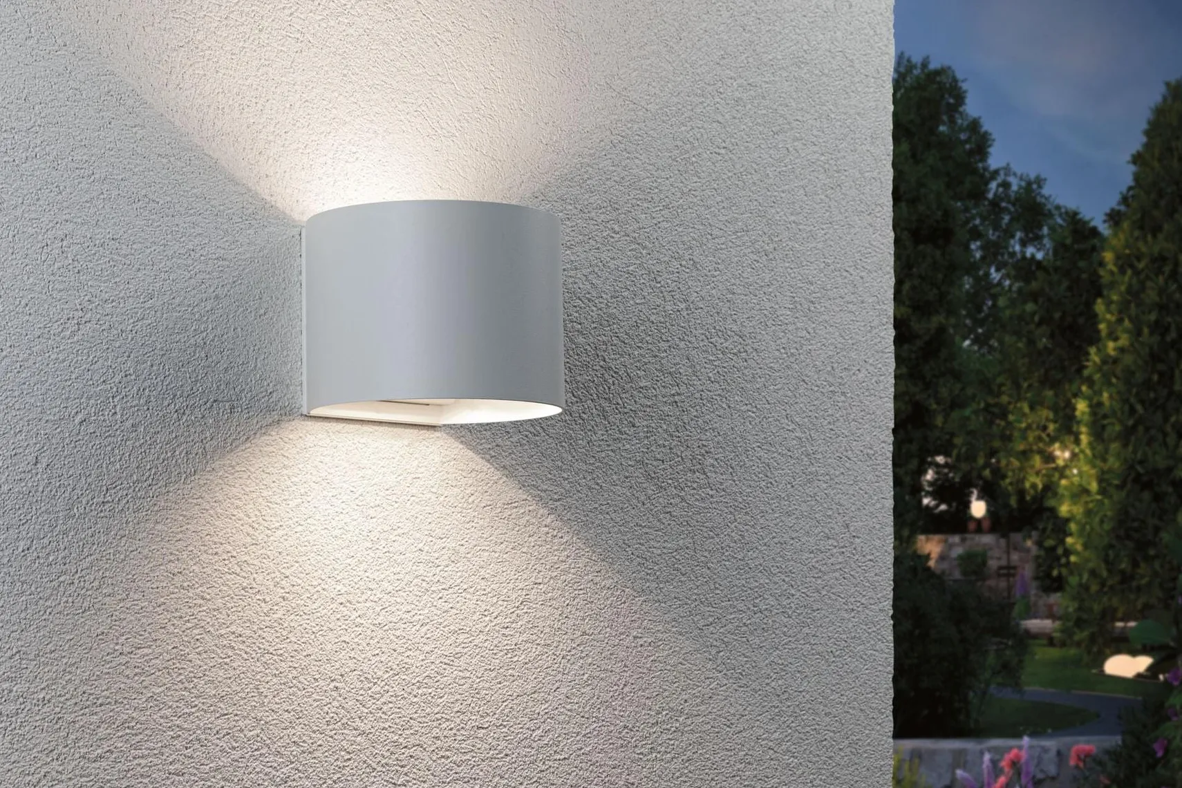 Nyara rund oppladbar vegglampe opp/ned lys med sensor