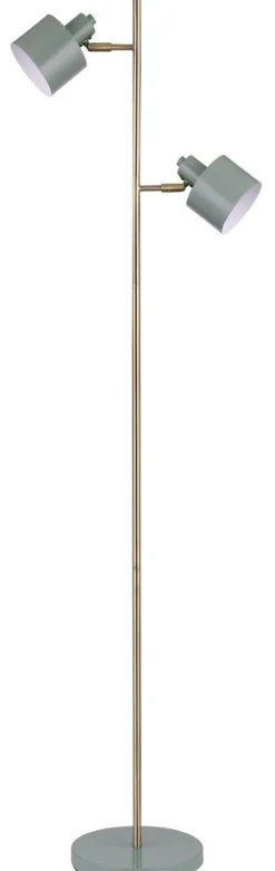 Ocean gulvlampe 2-lys 160 cm - Oliven/Messingfarget