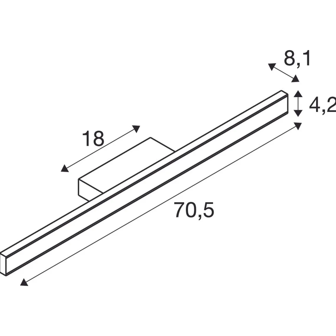 One Linear vegglampe opp/ned lys 70,5 cm 20W 2700/3000 Kelvin IP44 - Dimbar