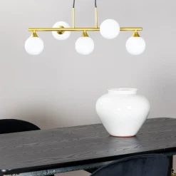 Orb takpendel 63 cm - Opal/Messingfarget