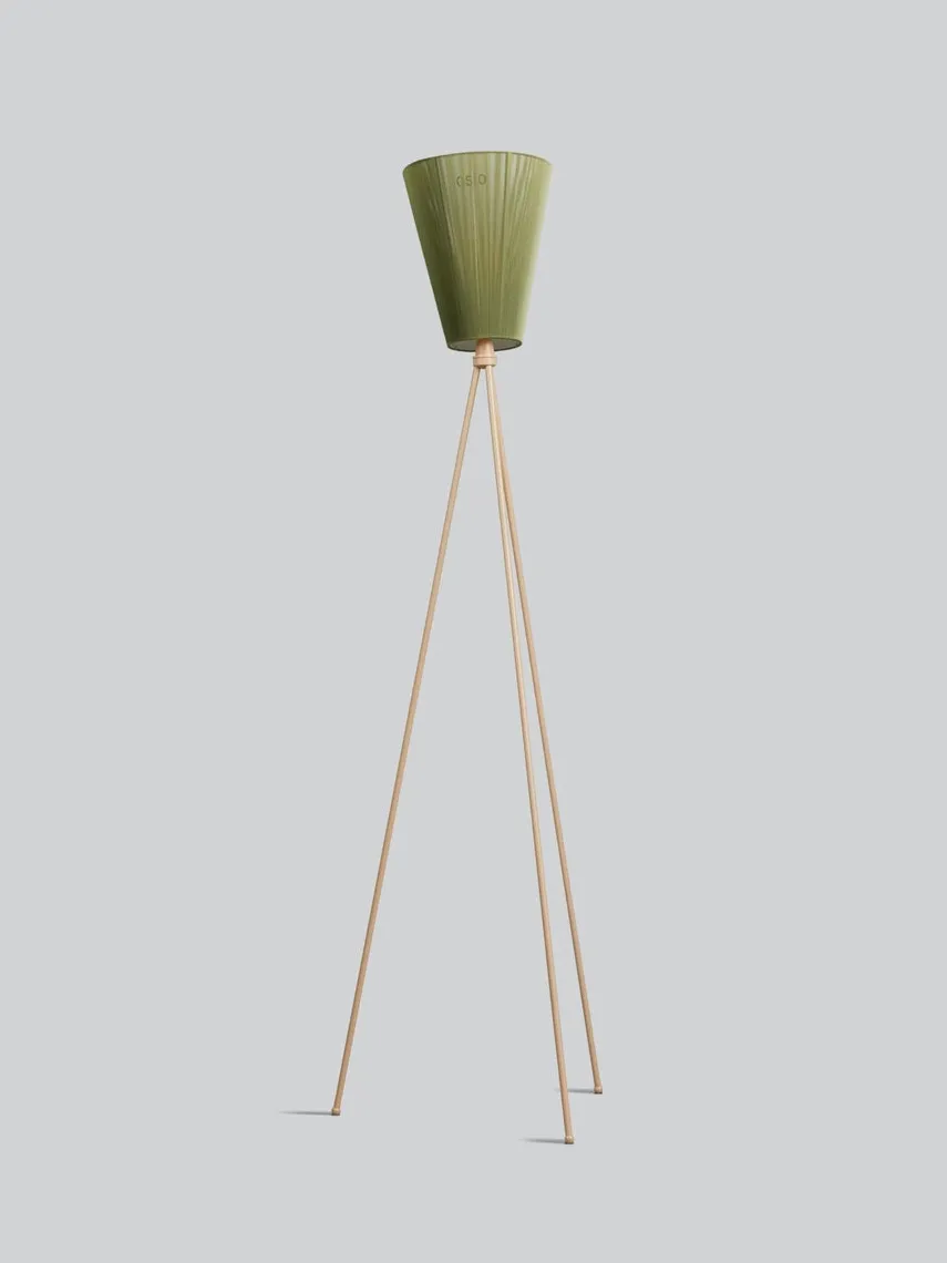 Oslo Wood gulvlampe beige med skjerm