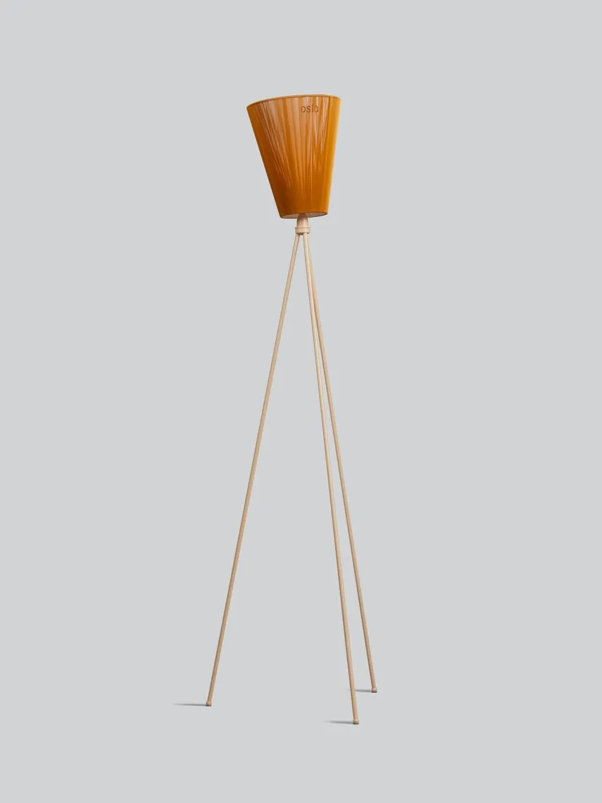 Oslo Wood gulvlampe beige med skjerm