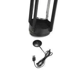 Otranto lanterne bord/gulv 44 cm IP54 oppladbar USB - Svart