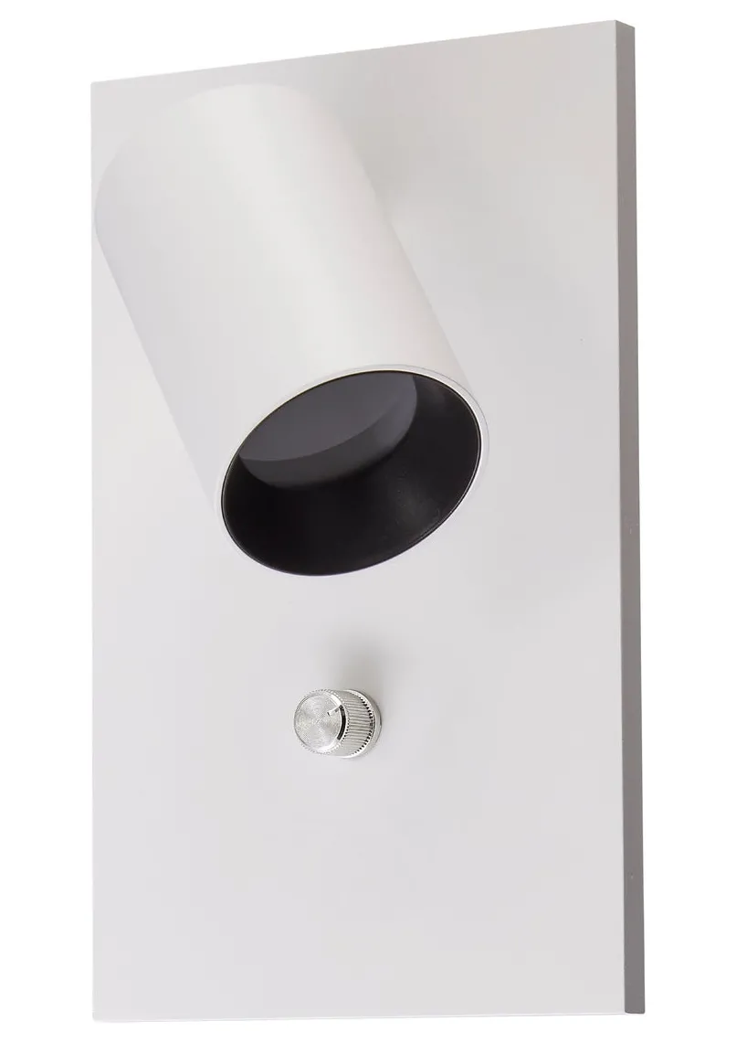 Oz K1 vegglampe m/USB - Hvit/Svart