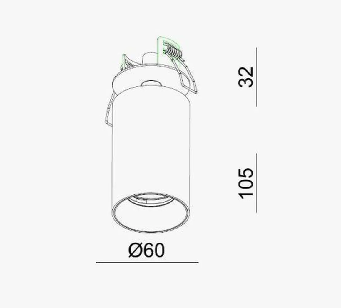 Oz Recessed downlight spot - signal Hvit/Svart