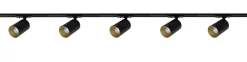 Oz spotskinne 5 spotter 2 meter - Svart/Gull