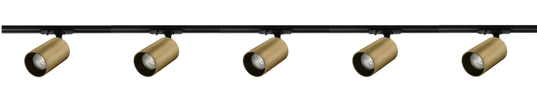 Oz spotskinne 5 spotter 2 meter - Svart/Messing
