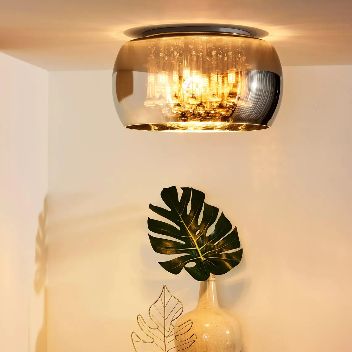 Pearl taklampe 40 cm - Krom