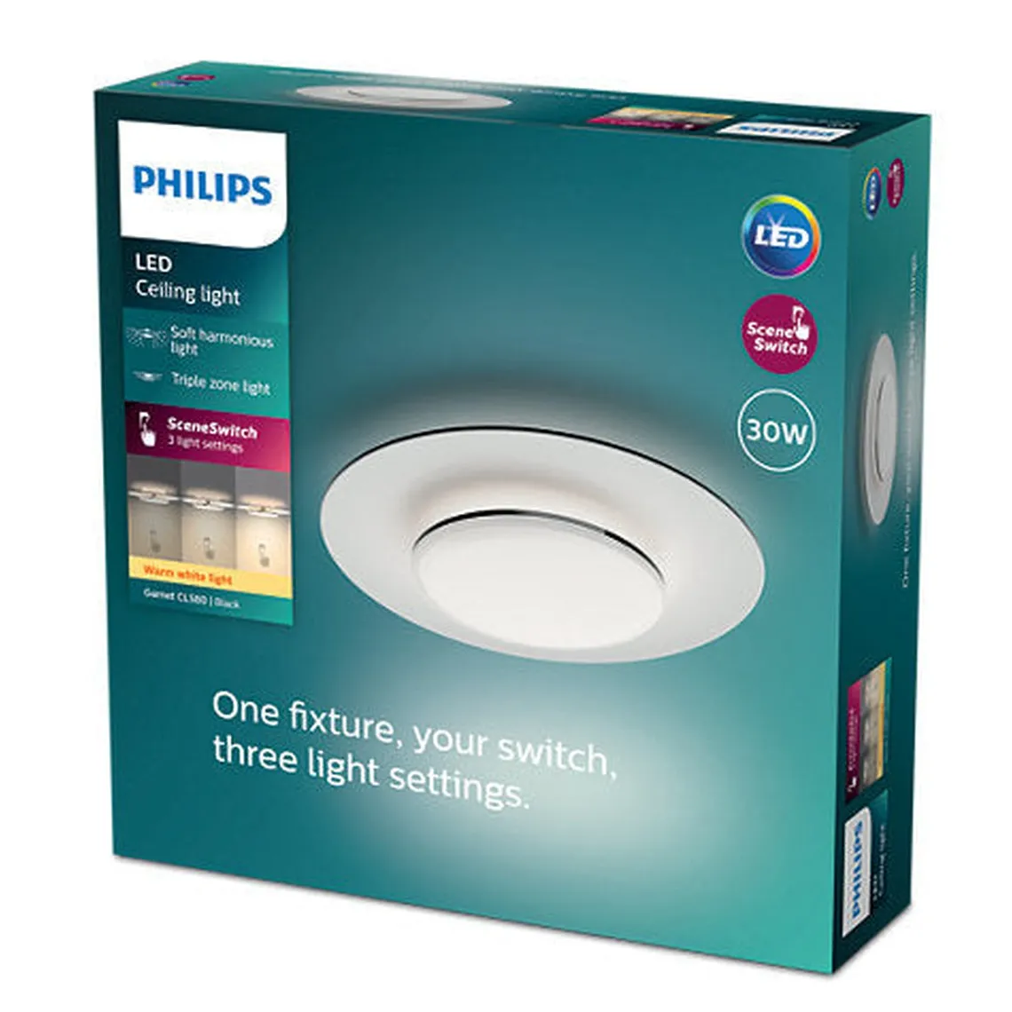 Philips Garnet CL580 taklampe 40 cm 30W 2700K SceneSwitch