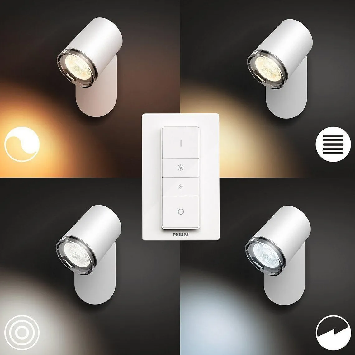 Philips Hue Adore vegglampe 1 lys baderom IP44 White Ambiance - Hvit