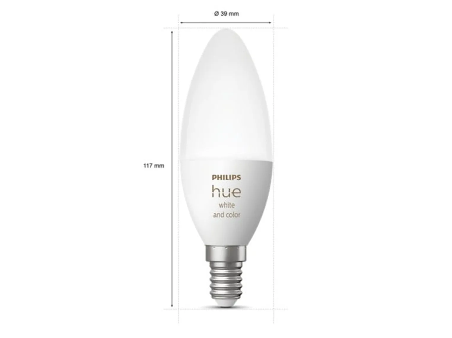 Philips Hue B39 E14 lyspære 4W 2200-6500K pluss farge