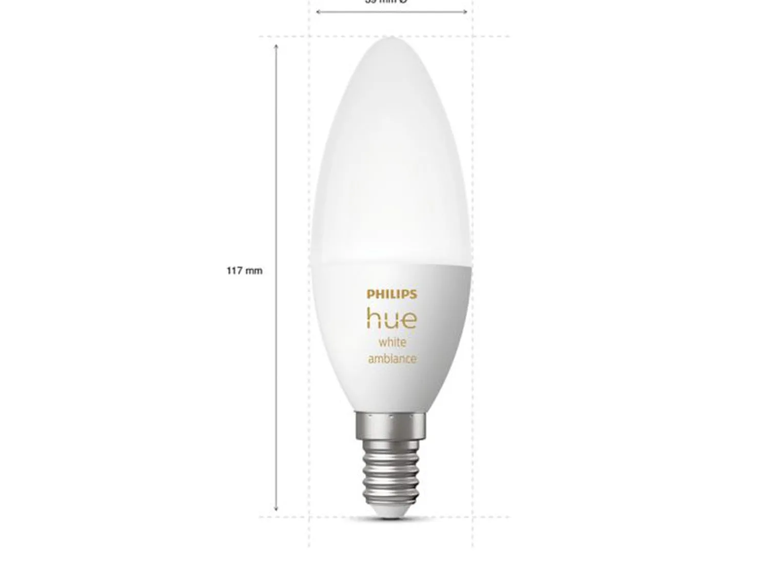 Philips Hue B39 E14 lyspære 5,2W 2200-6500K White Ambiance