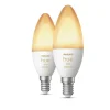 Philips Hue B39 E14 lyspære 5,2W 2200-6500K White Ambiance - 2 pakning