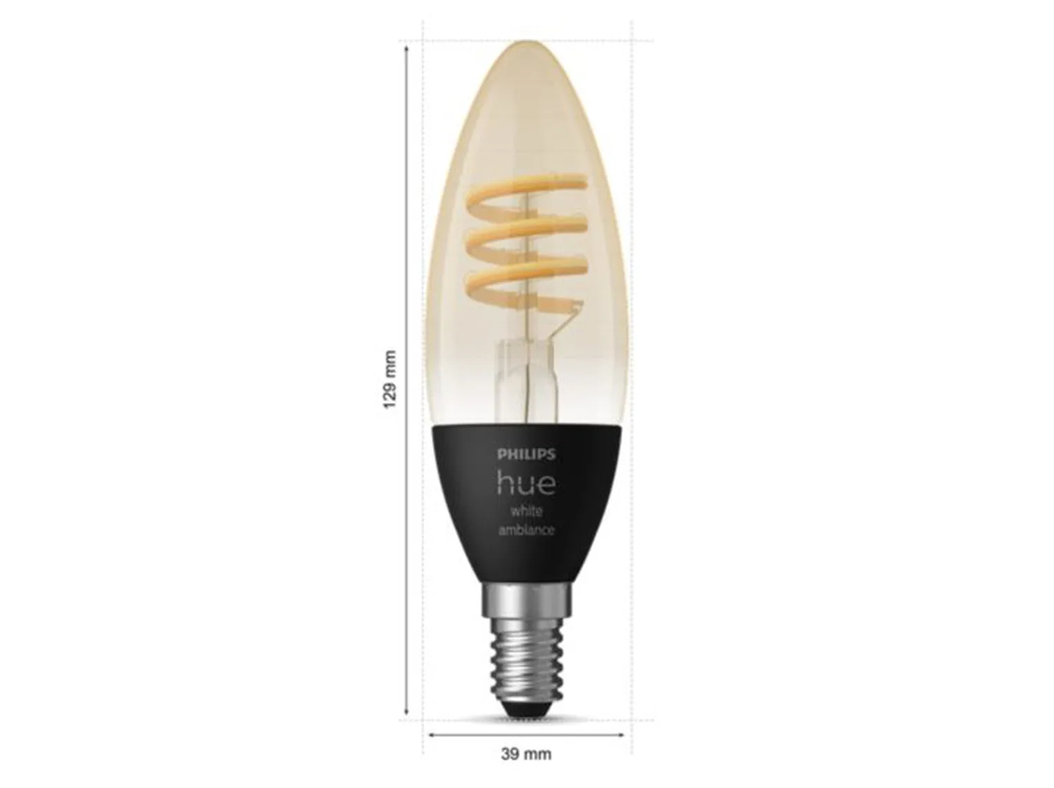Philips Hue E14 lyspære 4,6W 2200-4500K - 2 pakning