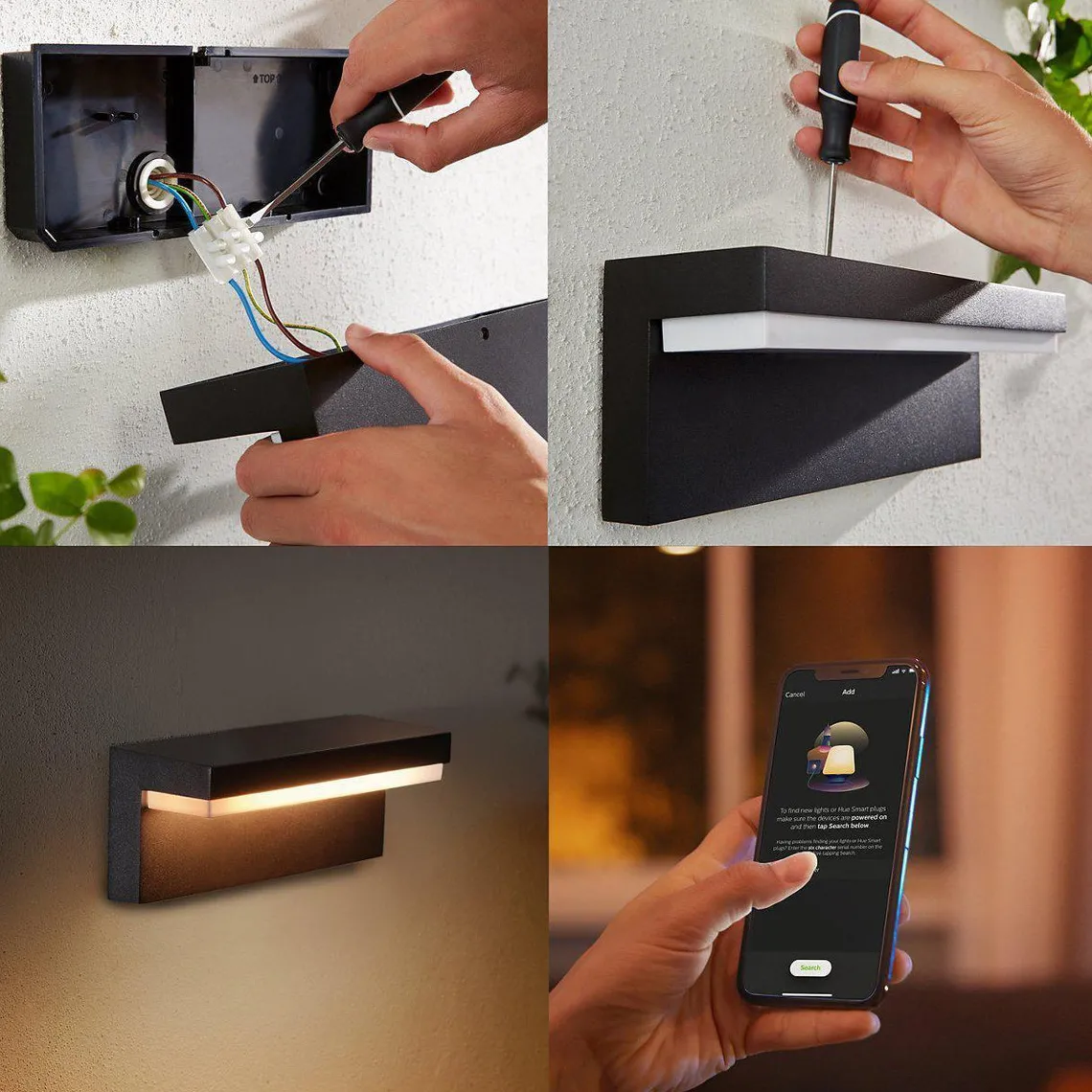 Philips Hue Nyro vegglampe utendørs white and color ambiance - Svart