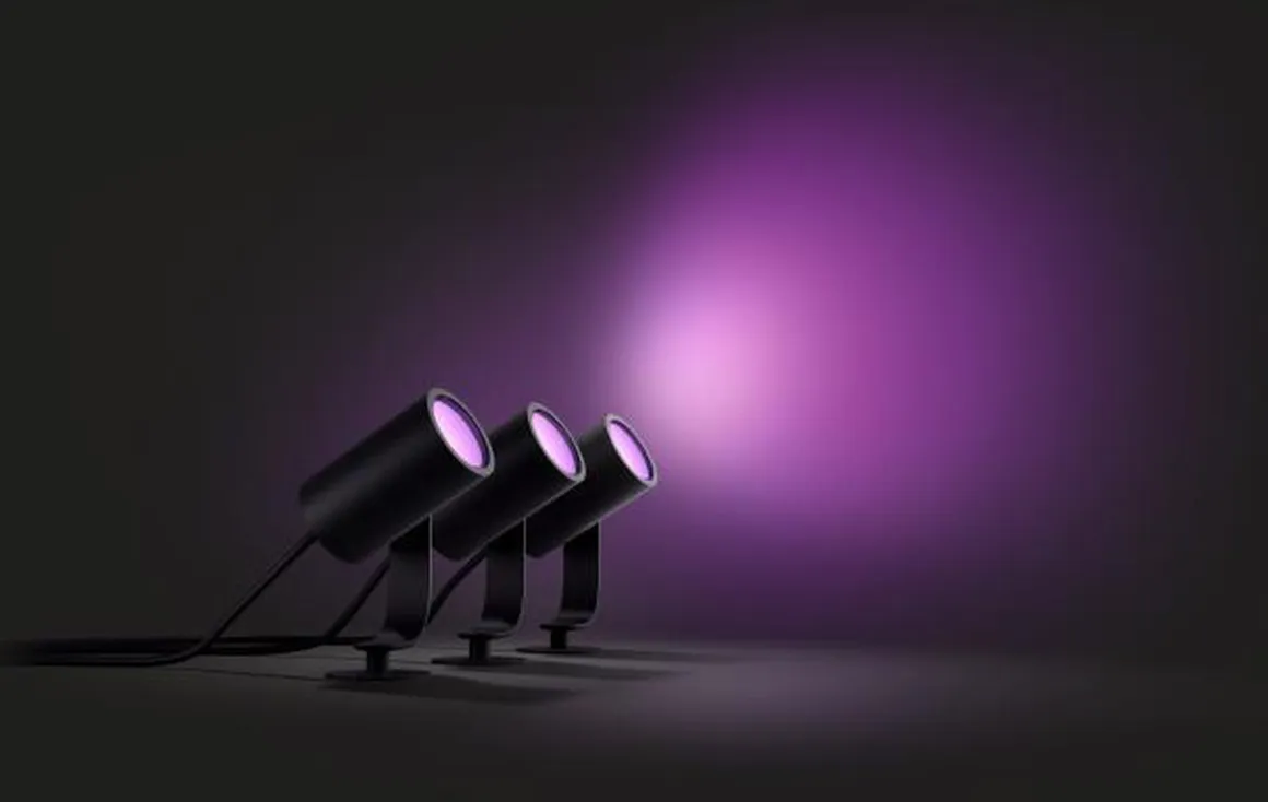 Philips Hue Outdoor Lily Spike 3x8W uplight basekit, antrasitt