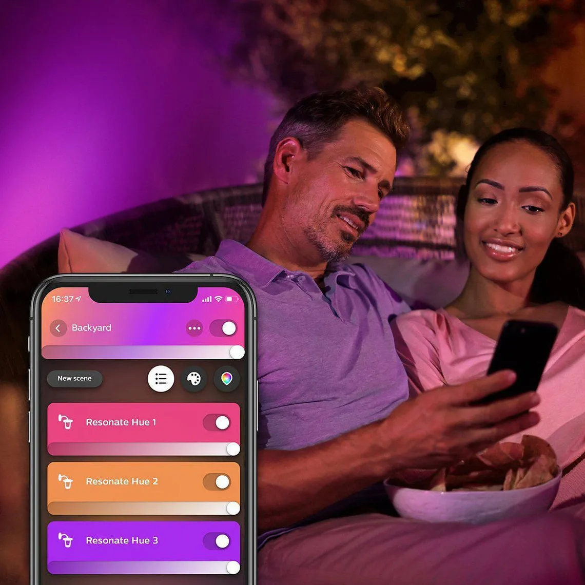 Philips Hue Outdoor Resonate Vegglampe - Svart