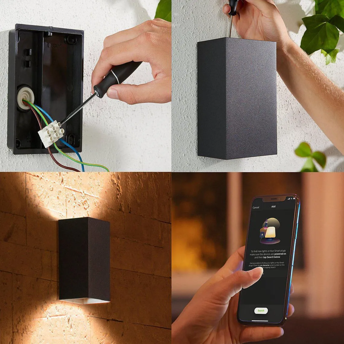 Philips Hue Outdoor Resonate Vegglampe - Svart