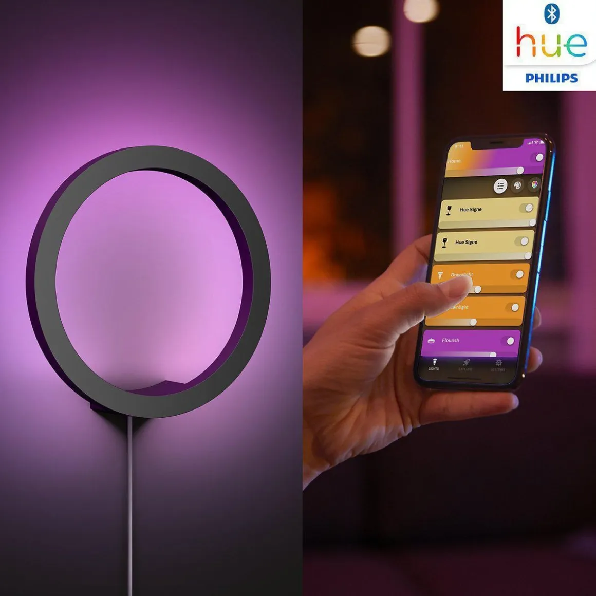 Philips Hue Sana vegglampe white and color ambiance