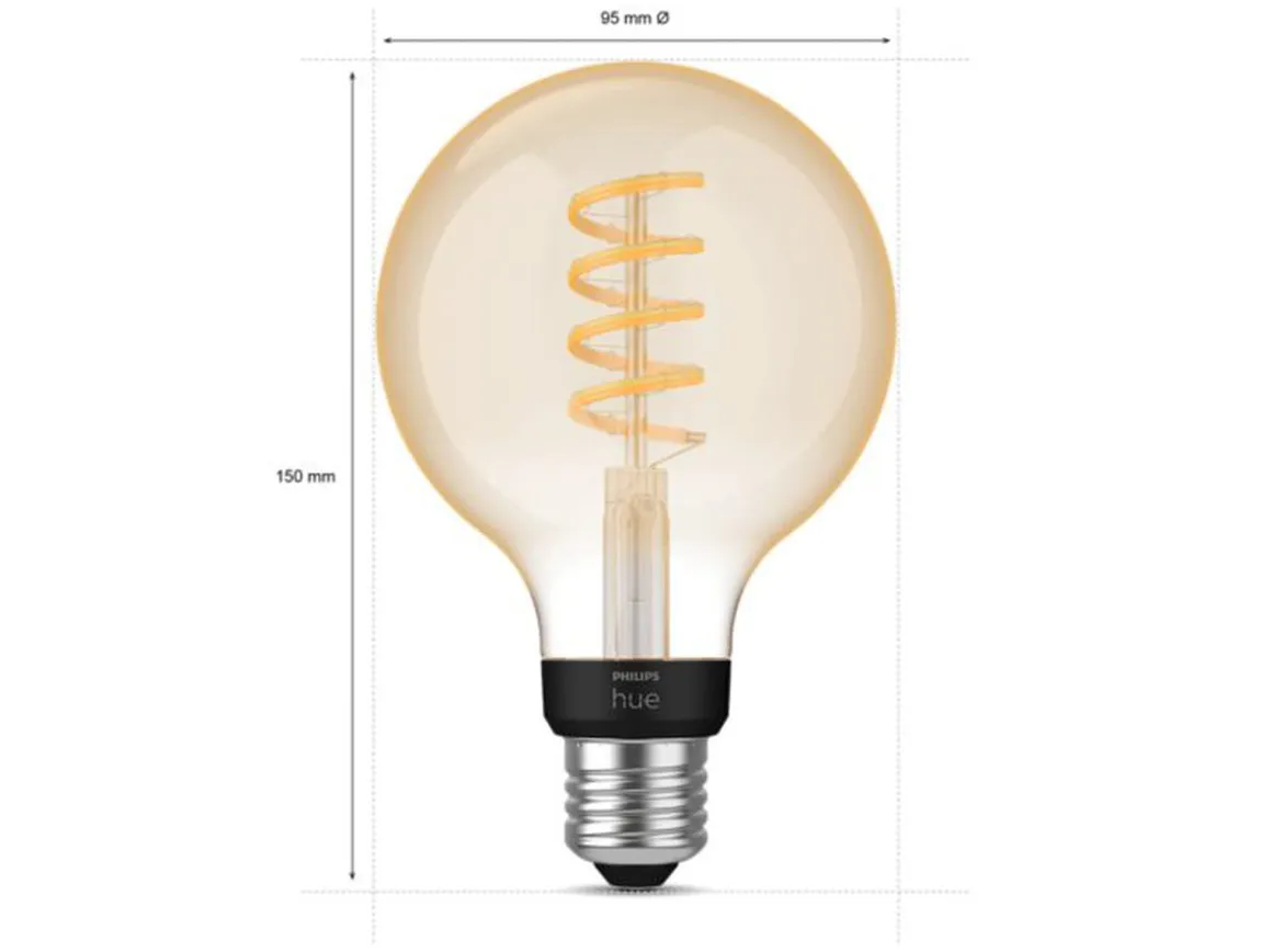 Philips Hue white LED 7W E27 G93 2200-4500 Kelvin - 95 mm