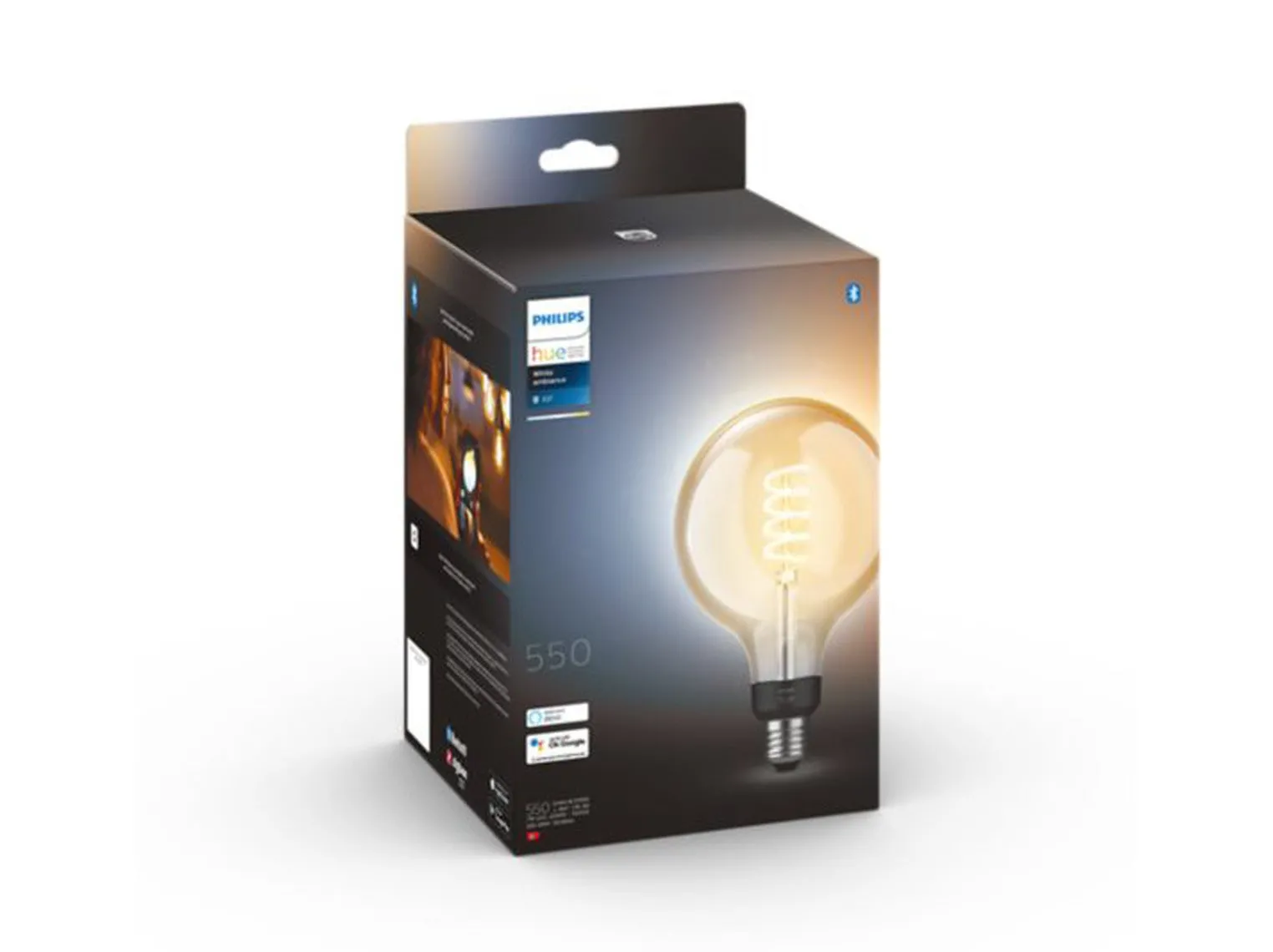 Philips Hue white LED 7W E27 G125 2200-4500 Kelvin - 125 mm