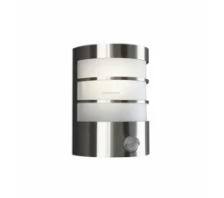 Philips myGarden Calgary vegglampe utendørs IP44 E27 m/sensor - Rustfritt stål