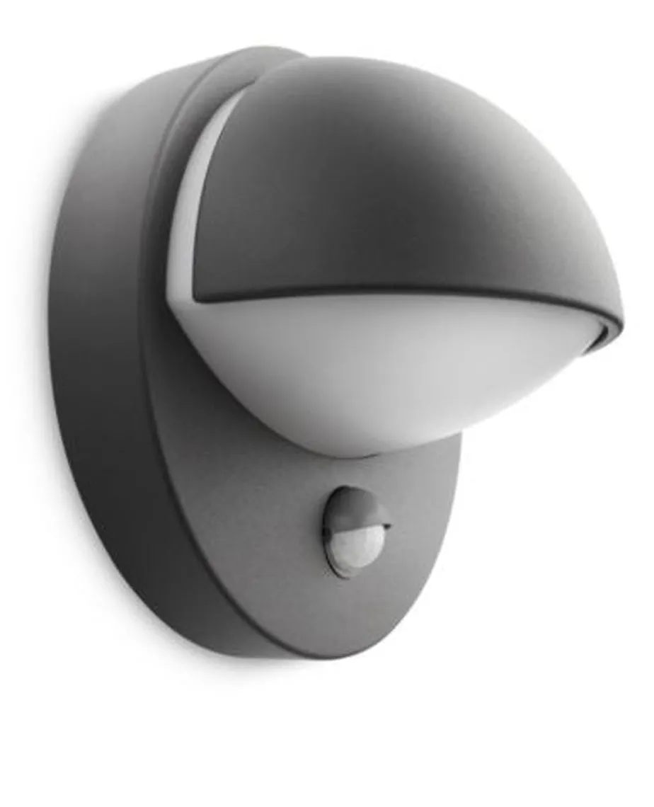 Philips myGarden Juni vegglampe utendørs IP44 E27 m/sensor - Antrasitt