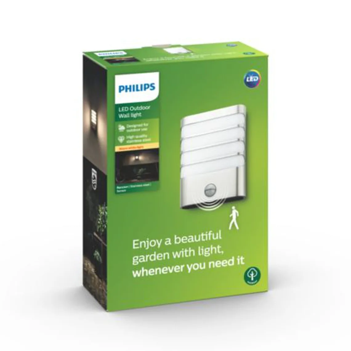 Philips myGarden Raccoon vegglampe utendørs 3W IP44 m/bevegelses sensor IR