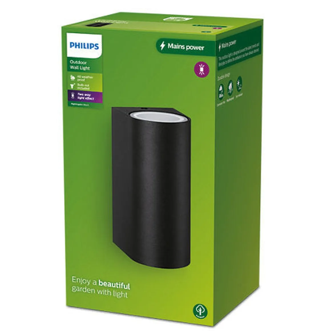 Philips Nightingale vegglampe utendørs opp/ned lys IP44