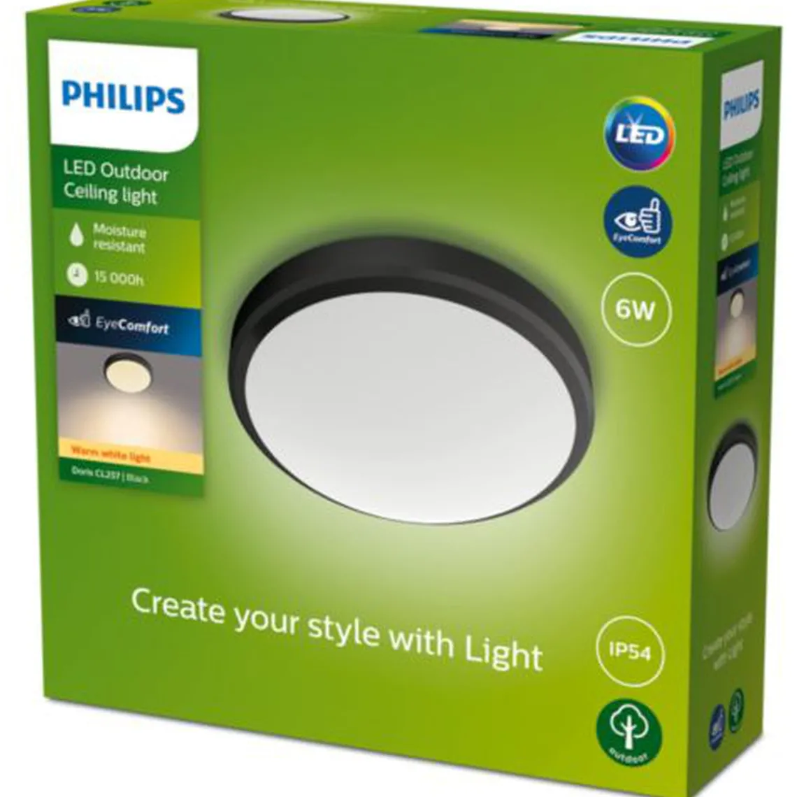 Philips Python taklampe utendørs IP54 6W LED