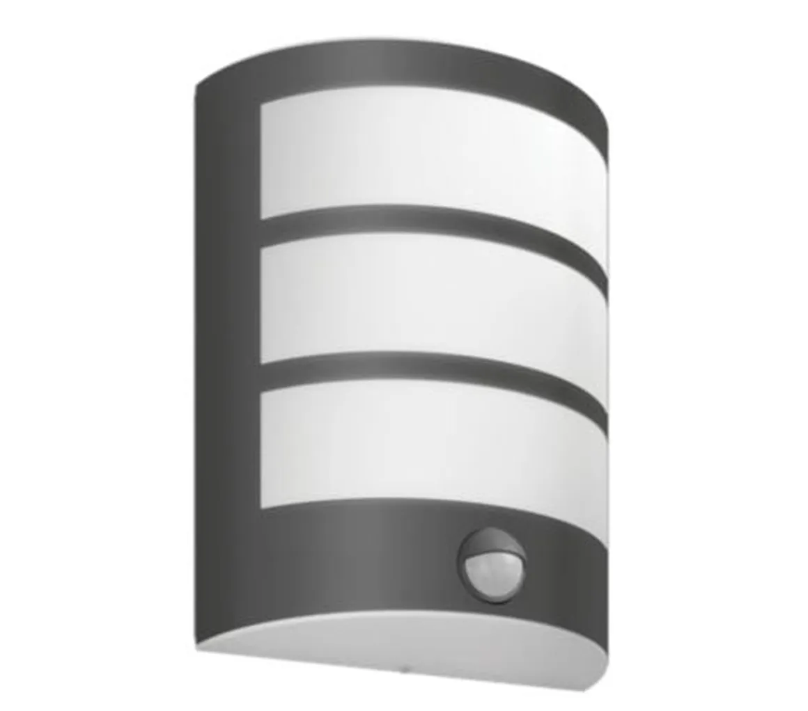 Philips Python vegglampe utendørs IP44 6W LED m/sensor - Antrasitt