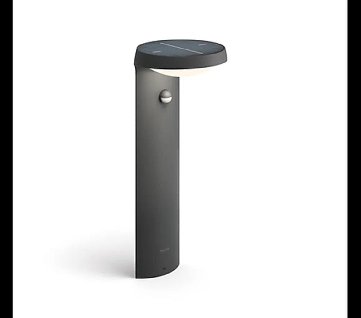 Philips Tyla pullert 1,2W 3000 Kelvin IP44 solcelledrevet med dag/natt og bevegelses sensor