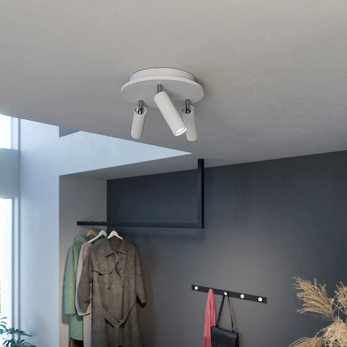 Pipeline rund taklampe 3-lys